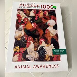 SEALED Vtg 1000 pc The Gallery Puzzle Chickens Animal Awareness Elizabeth Ansell